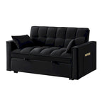 Canapé convertible 4 en 1 avec accoudoirs et poches de rangement, canapé-lit escamotable capitonné multifonction avec dossier réglable