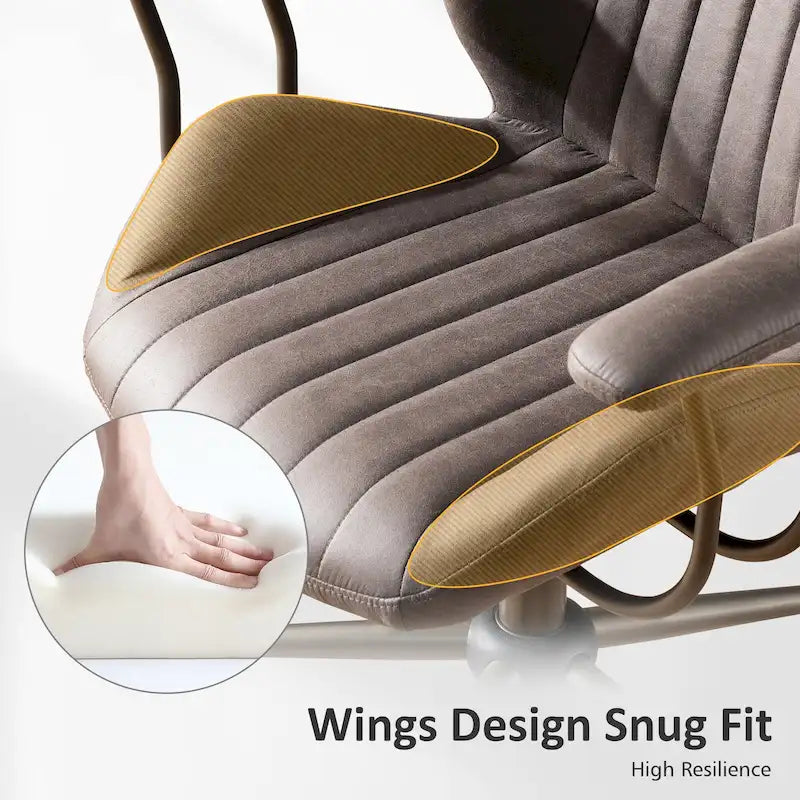 Chaise de Bureau Ergonomique en Tissu Suédé OVIOS avec Support Lombaire