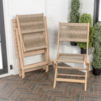 Ensemble de bistro d'extérieur pliant 3 pièces Cadiz Modern Coastal en bois d'acacia, par JONATHAN Y