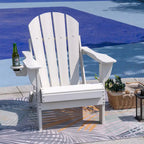 Chaise Adirondack pliable d'extérieur avec porte-gobelet