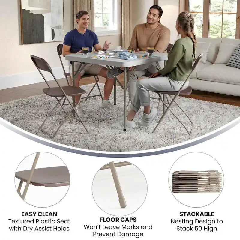 Chaise pliante en plastique - Lot de 10 - Capacité de 295 kg - Chaise événementielle