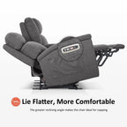 Canapé inclinable électrique biplace MCombo 60.2 avec massage et double chauffage, appuie-tête réglable, ports USB et USB-C, en tissu
