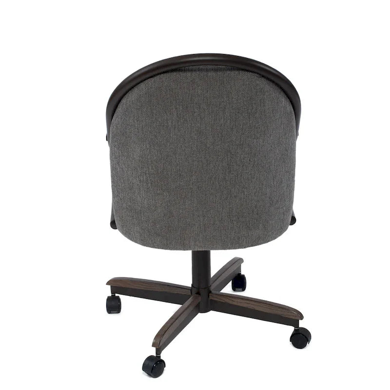 Chaise à roulettes pivotante et inclinable avec coussin pour repas décontractés