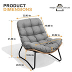 Chaises Papasan d'extérieur avec coussin, chaises confortables de patio en rotin PE avec table d'appoint