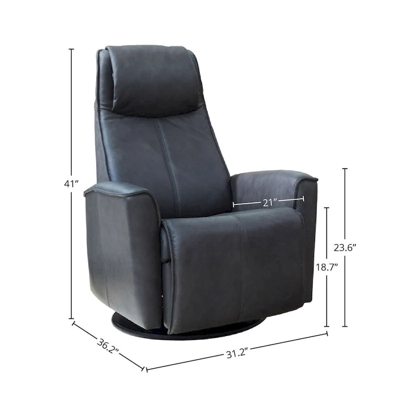 Fauteuil Fjords Urban en cuir avec balancier et repose-pieds intégré