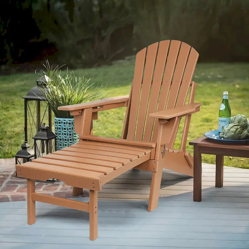 Chaise Adirondack pliante et réglable Vrakae avec repose-pieds