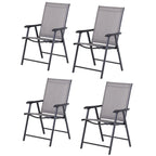 Ensemble de 4 chaises de patio pliantes Outsunny au design simple et chic, confortables pour la terrasse, le jardin, la cour et les voyages