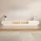 Meuble TV mural flottant en bois blanc avec rangement pour salon