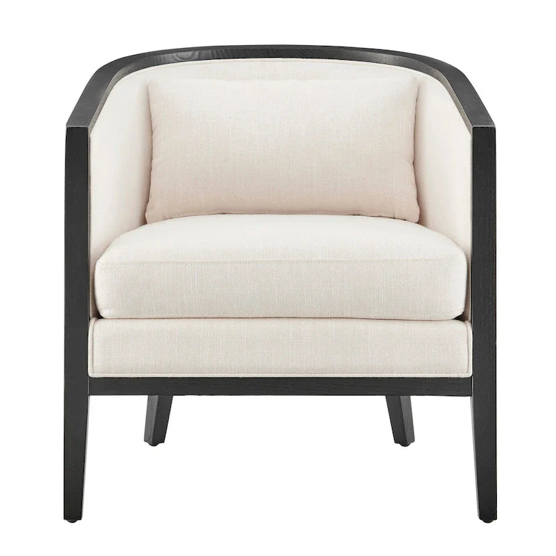 Fauteuil d'appoint en lin et rotin Tillman