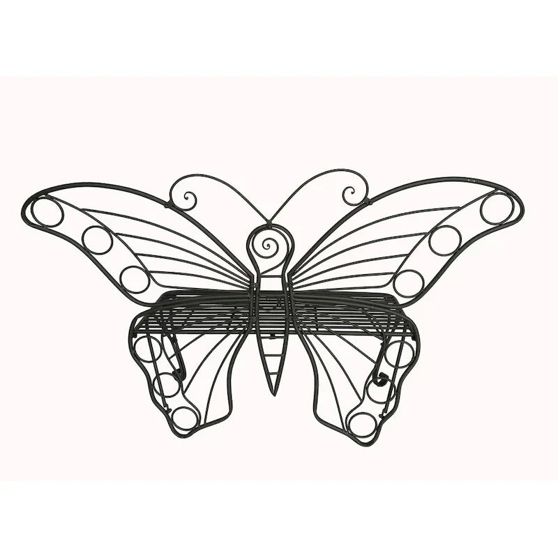 Banc papillon ancien en métal noir