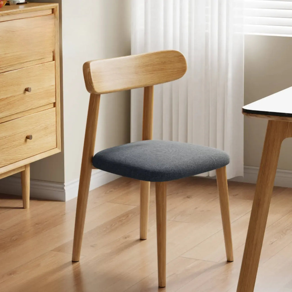Chaise de salle à manger moderne en cuir sans accoudoirs avec dossier bas