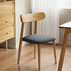 Chaise de salle à manger moderne en cuir sans accoudoirs avec dossier bas