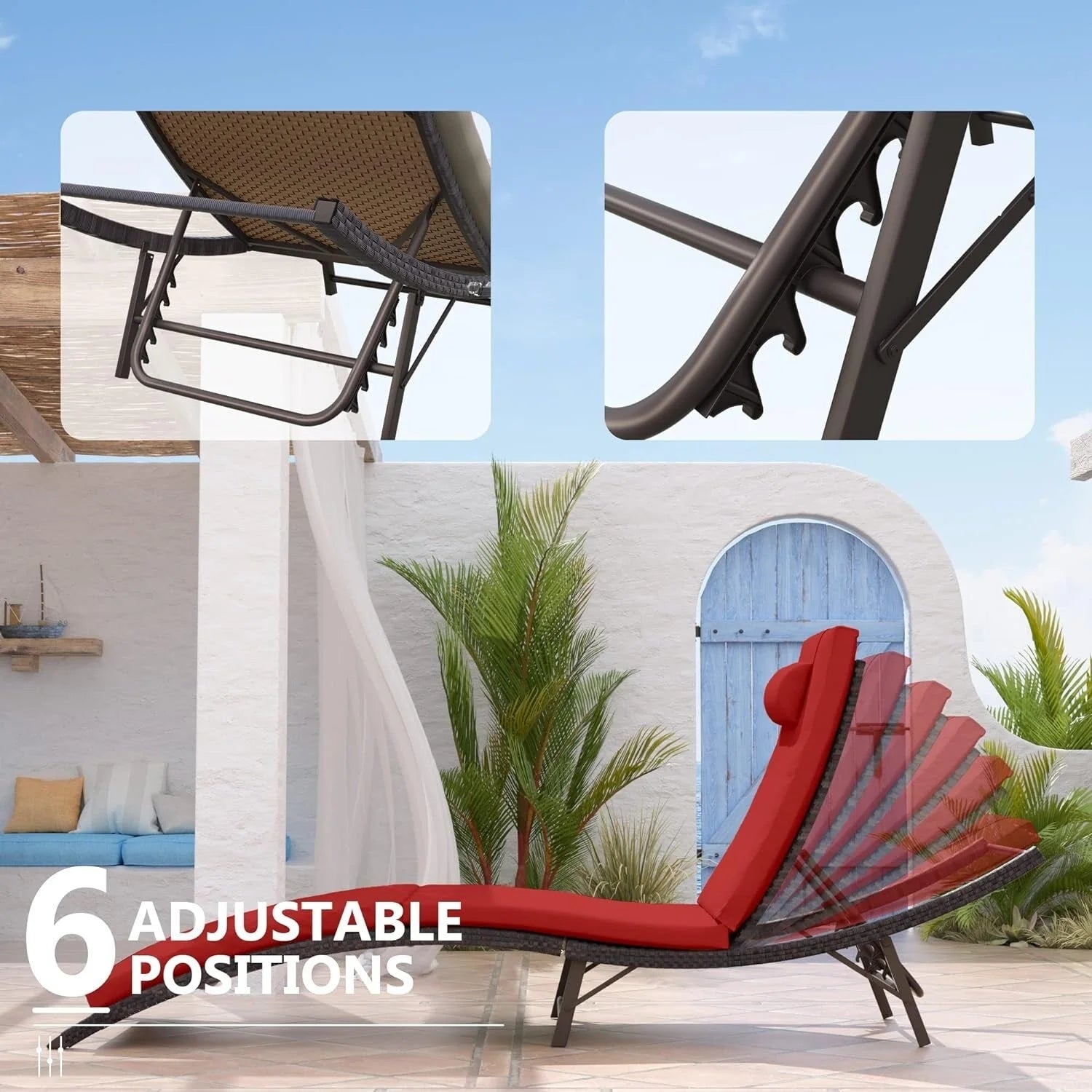 Kullavik – Ensemble de 3 chaises longues d'extérieur