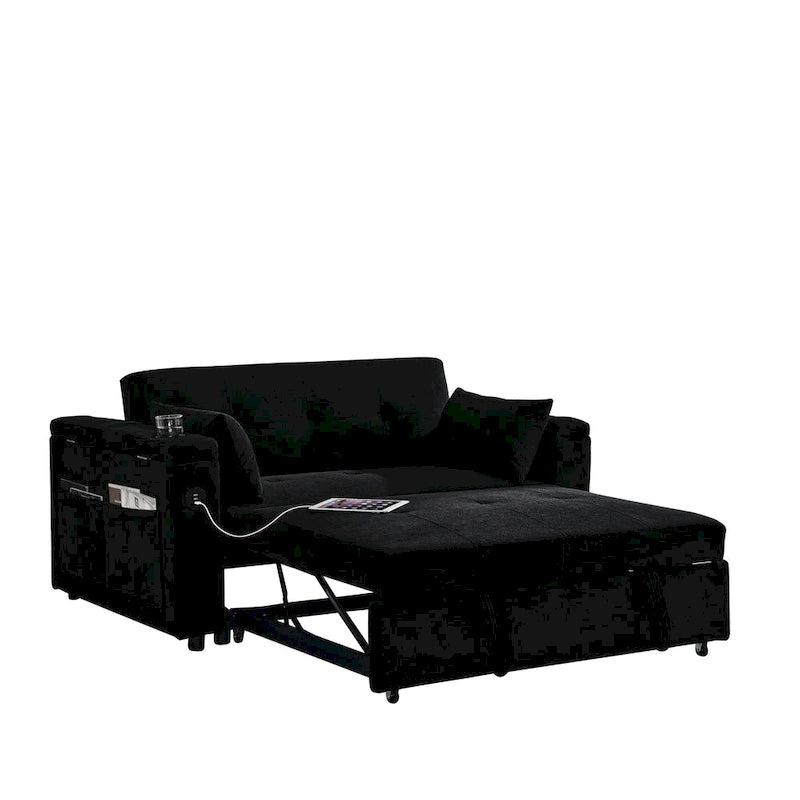 Canapé convertible 54 pouces avec deux places inclinables