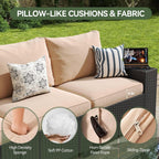 Ensembles de meubles de patio extérieurs avec coussin épais de 10 cm
