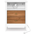 Tables de chevet lot de 2 avec station de recharge table d'appoint avec 2 tiroirs avec ports USB et prises de courant chevet de lit