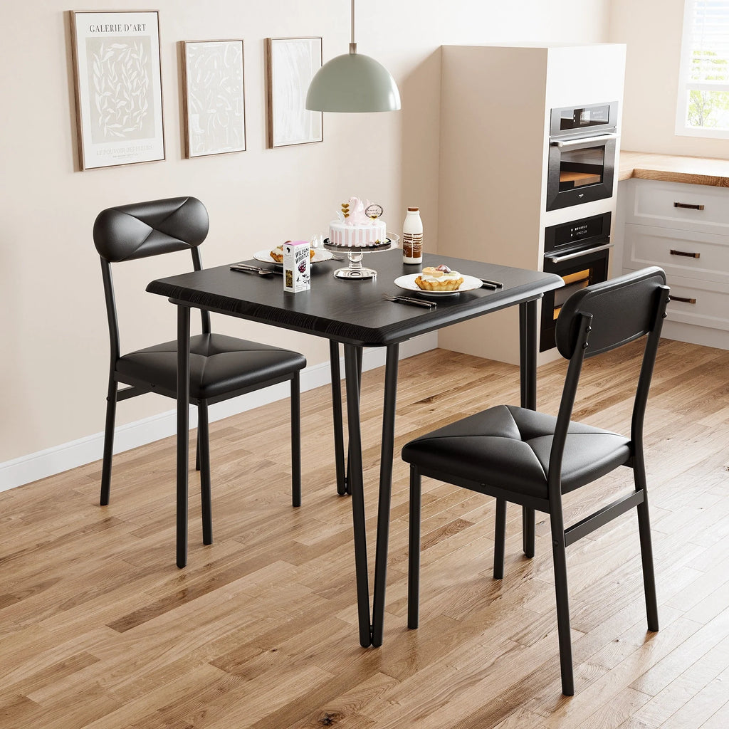 Ensemble Table et Chaises de Salle à Manger Moderne - 3 Pièces
