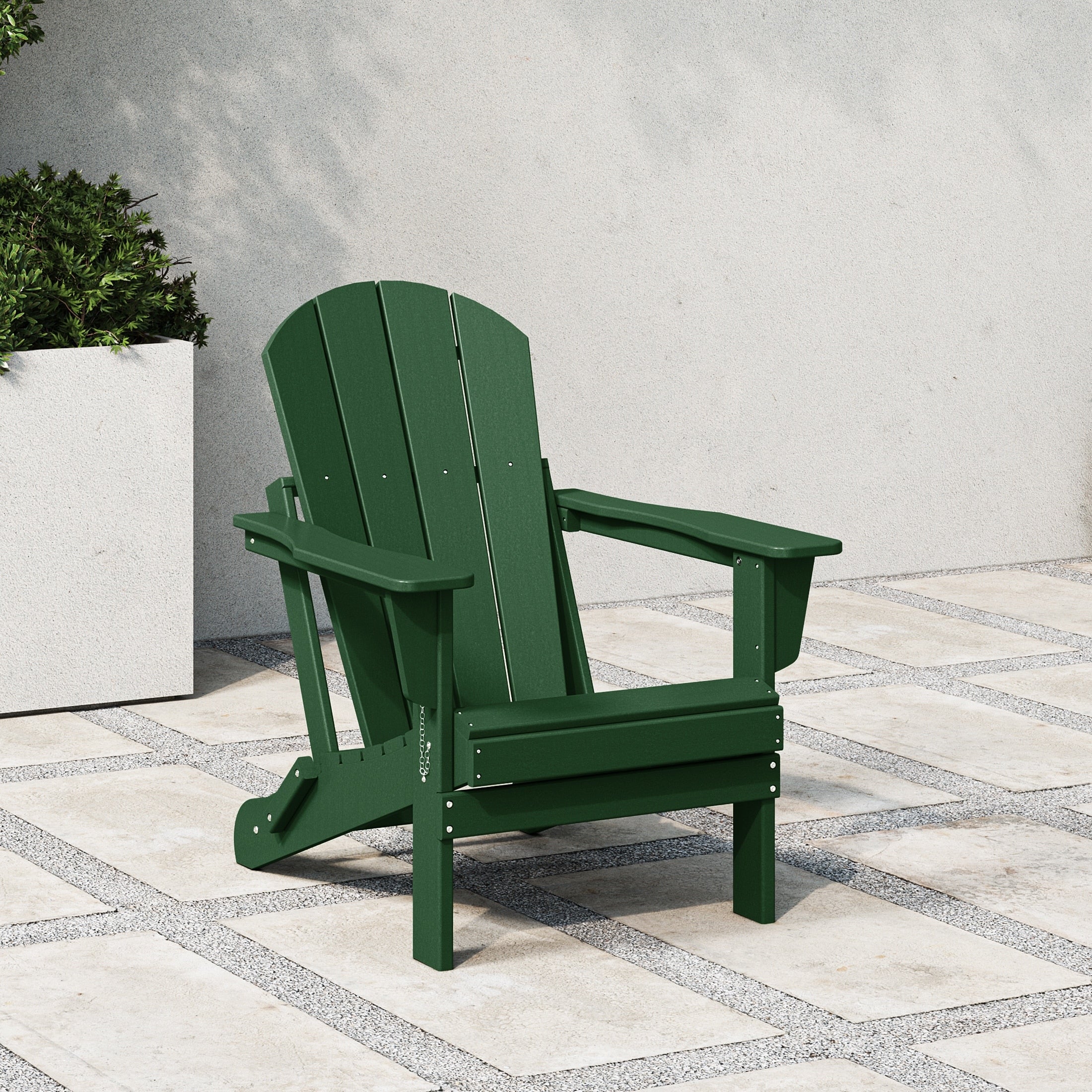 Chaise Adirondack pliante de patio d'extérieur tout temps résistante à la décoloration Polytrends Laguna