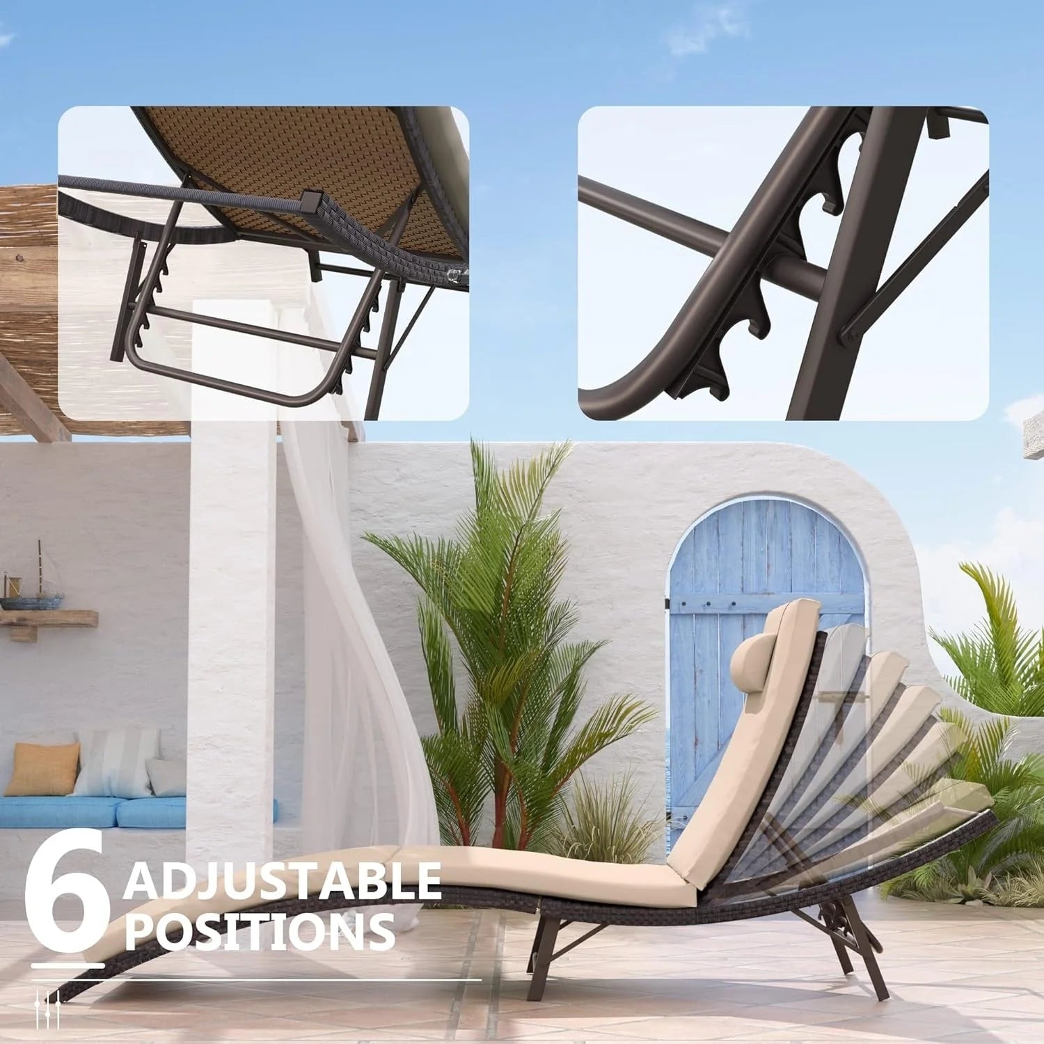 Kullavik – Ensemble de 3 chaises longues d'extérieur