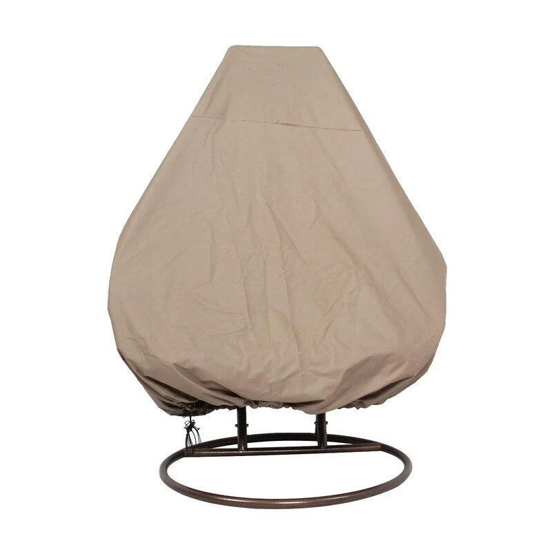 LeisureMod Fauteuil suspendu œuf 2 places avec support - Balançoire hamac de patio en rotin osier intérieur/extérieur avec coussins