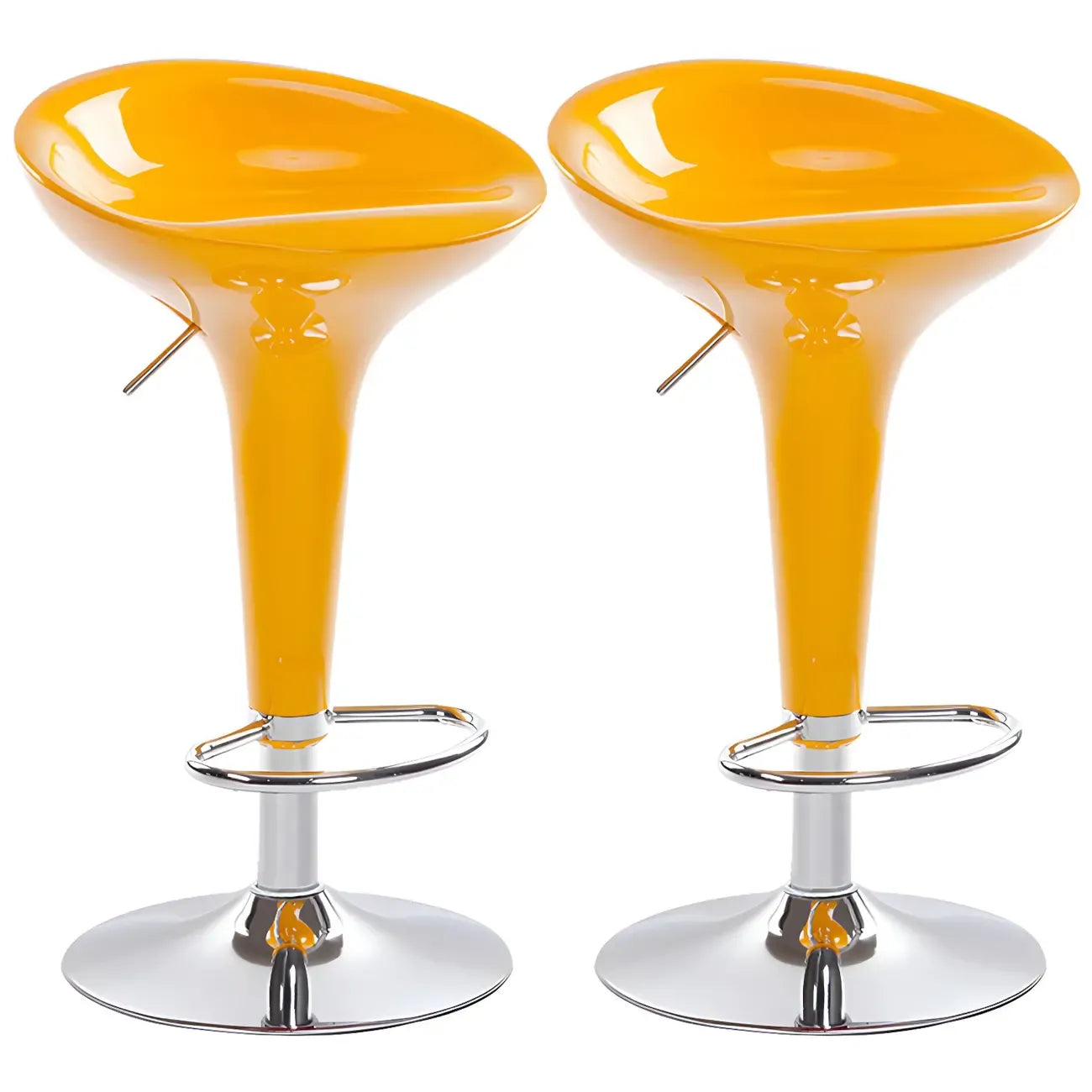 Tabouret de bar pivotant en plastique chromé, réglable en hauteur