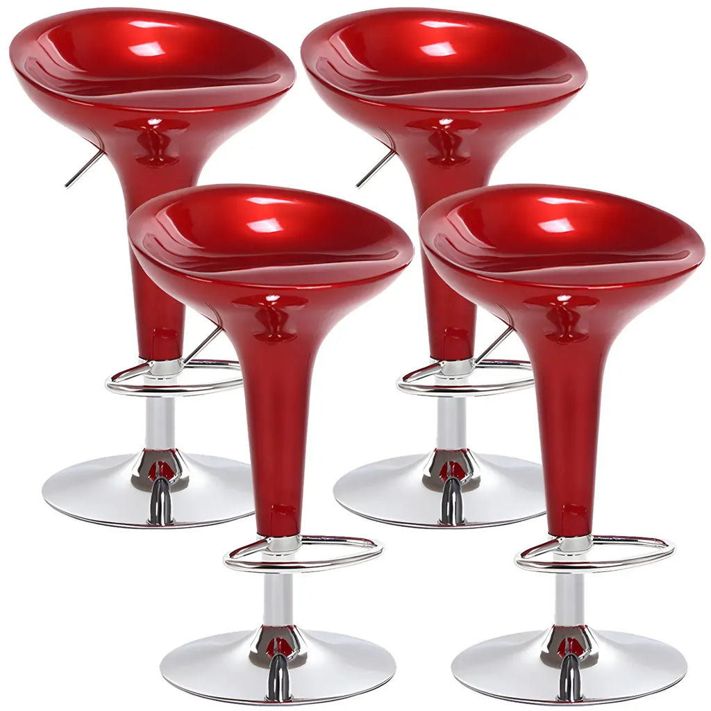 Tabouret de bar pivotant en plastique chromé, réglable en hauteur