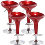 Tabouret de bar pivotant en plastique chromé, réglable en hauteur