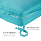 Ensemble de 2 coussins d'extérieur Sunbrella haut de gamme à assise profonde
