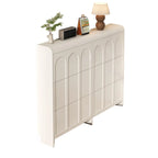 Meuble de rangement pour chaussures en bois blanc à 3 niveaux et à façade abattante Slim