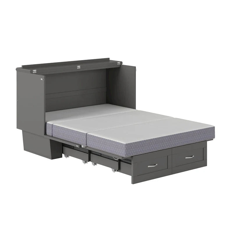 Lit escamotable coffre Monroe avec matelas en mousse à mémoire de forme 6 po