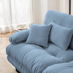 Canapé d'angle en forme de L en chenille avec coussins lombaires