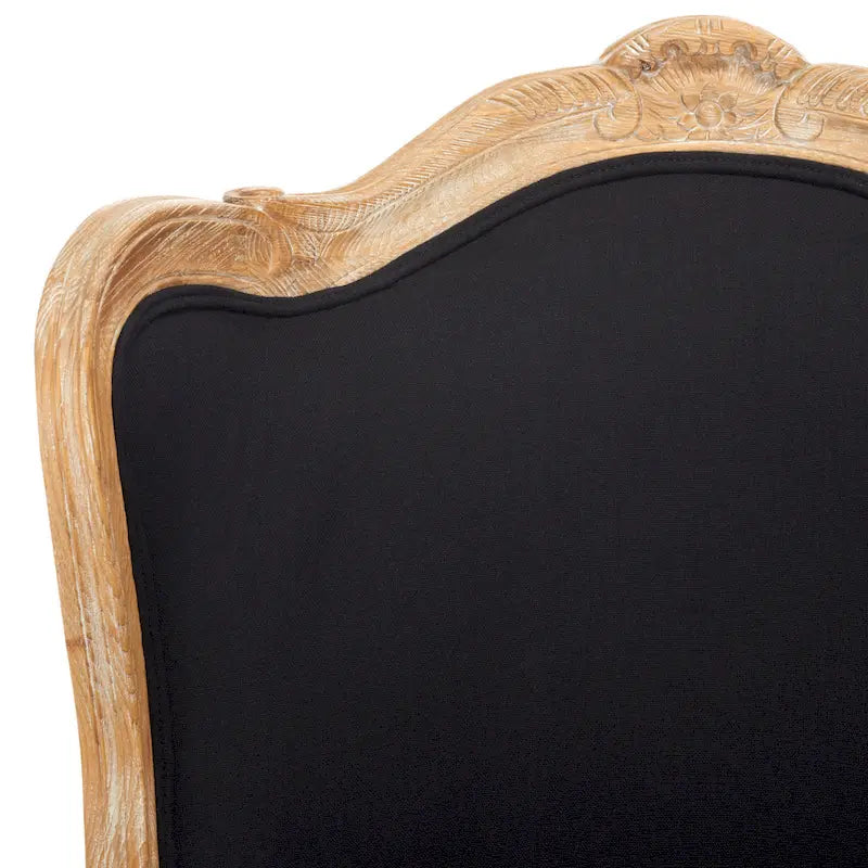 Fauteuil à oreilles Kali en chêne et lin naturel SAFAVIEH Couture - 34Lx34Px40H