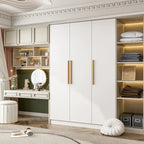 Armoire Penderie en Bois avec 6 Cubes de Rangement et Tringle Suspendue