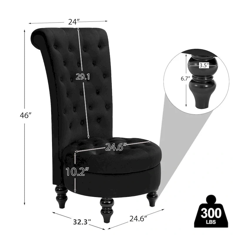 AVAWING Lot de 2 Chaises royales à dossier haut, rembourrage épais et pieds en bois d'hévéa