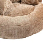 Canapé paresseux à dossier haut en chenille avec 3 oreillers et pouf géant