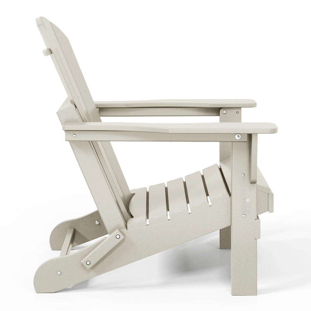 Chaise Adirondack pliante de patio d'extérieur tout temps résistante à la décoloration Polytrends Laguna