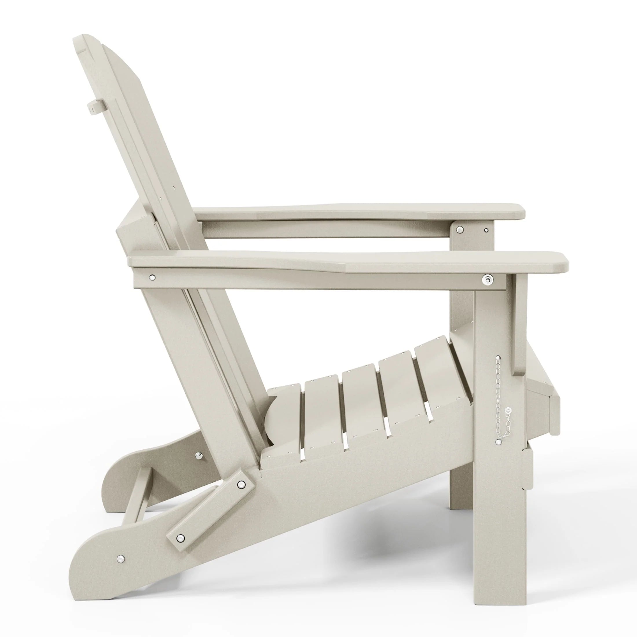 Chaise Adirondack pliante de patio d'extérieur tout temps résistante à la décoloration Polytrends Laguna