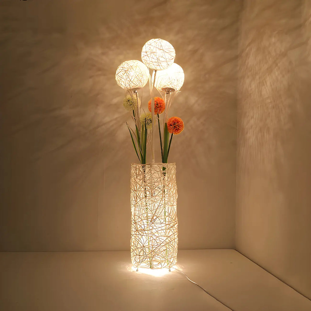 Lampadaire tressé LED à brancher pour salon