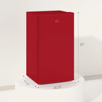 HOMCOM Mini-réfrigérateur avec congélateur 90 L, réfrigérateur compact à porte unique avec thermostat réglable pour chambre à coucher