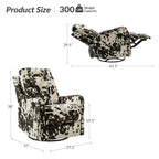 Fauteuil inclinable pivotant manuel Arlette contemporain à fleurs avec dossier capitonné