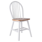 Ensemble de 2 chaises Windsor, naturel et blanc