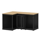 Meuble Grande Cage d'Angle pour 2 Chiens, Cage en Forme de L - 58,7X41,1