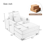 Trois tailles de chaise longue surdimensionnée avec oreillers