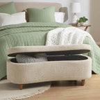 Banc de rangement rabattable en tissu bouclé taupe INK+IVY Bailey