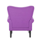 Fauteuil d'appoint moderne Erommy, fauteuil à dossier haut, canapé individuel en tissu capitonné avec pieds en bois pour salon