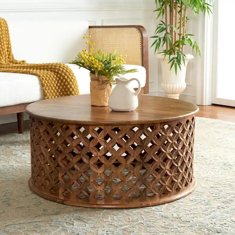 SAFAVIEH Antkea Table Basse Ronde - 35 L x 35 P x 16 H - 35Lx35Px16H
