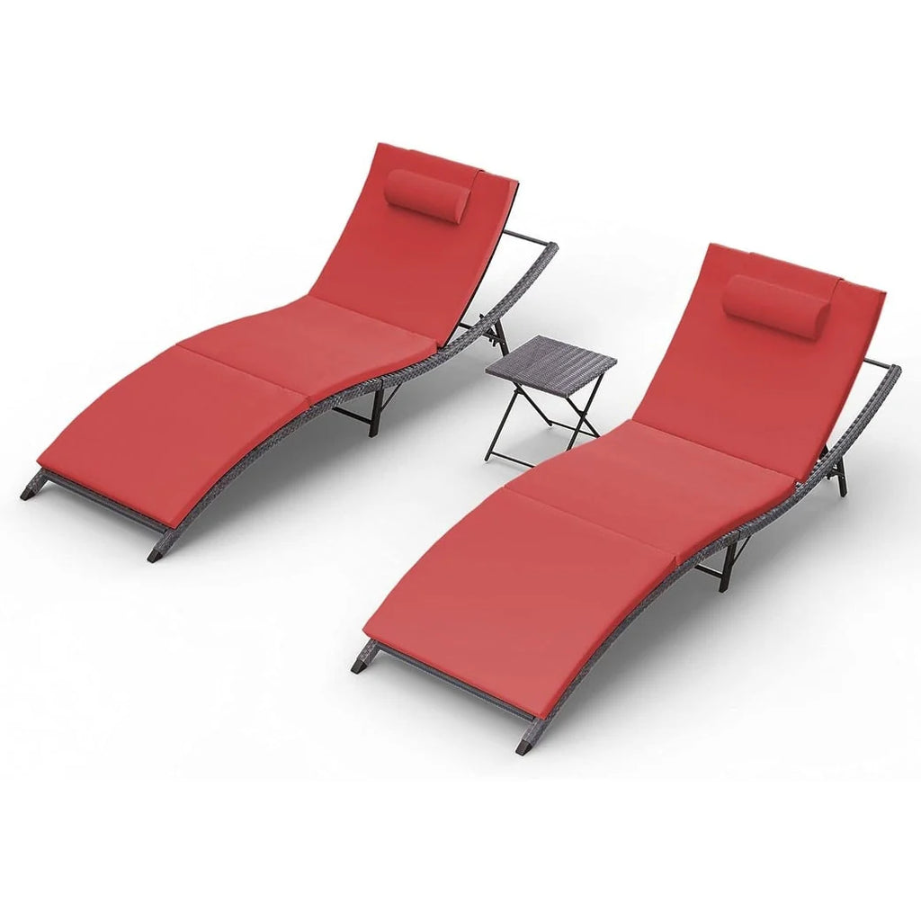Kullavik – Ensemble de 3 chaises longues d'extérieur