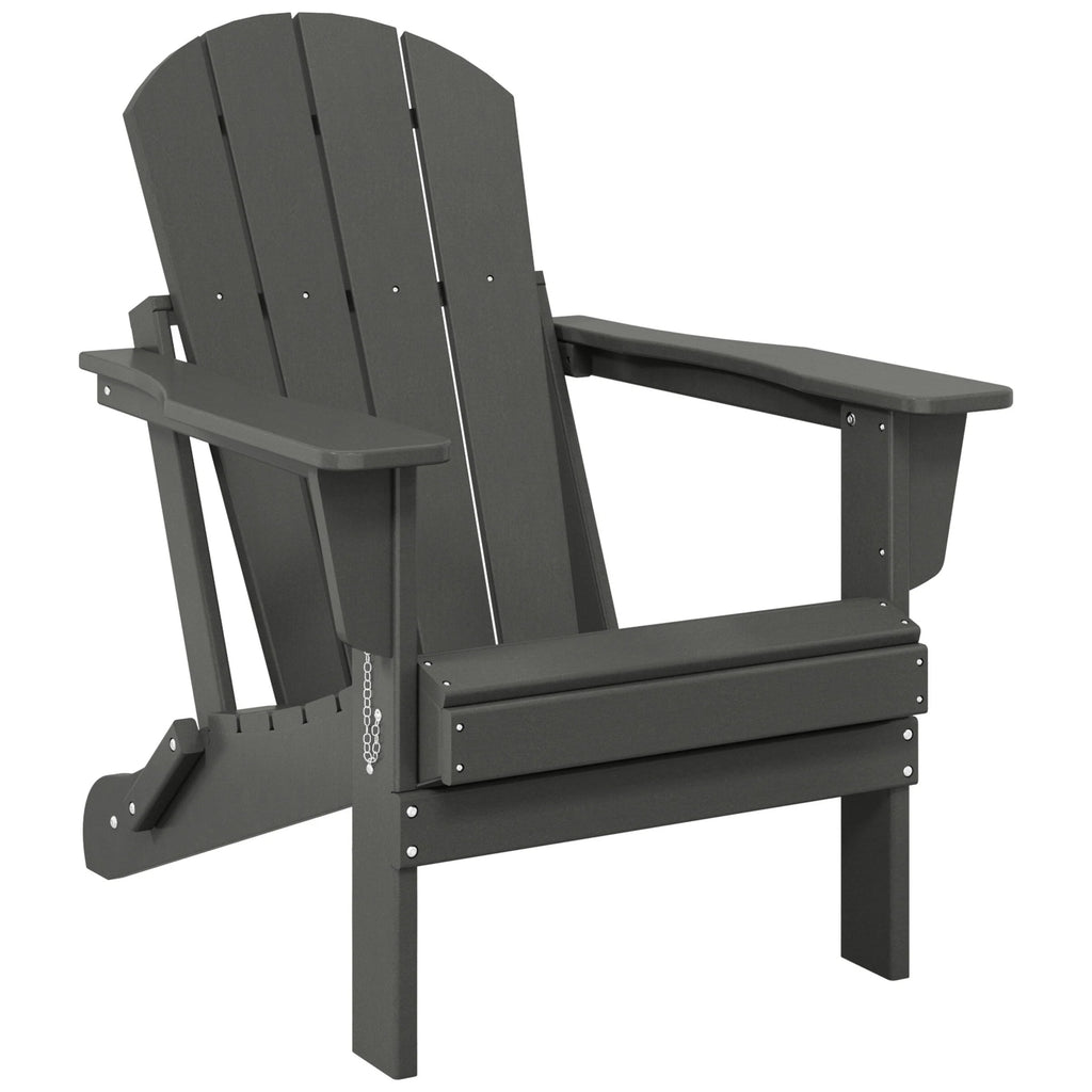 Chaise Adirondack pliante de patio d'extérieur tout temps résistante à la décoloration Polytrends Laguna