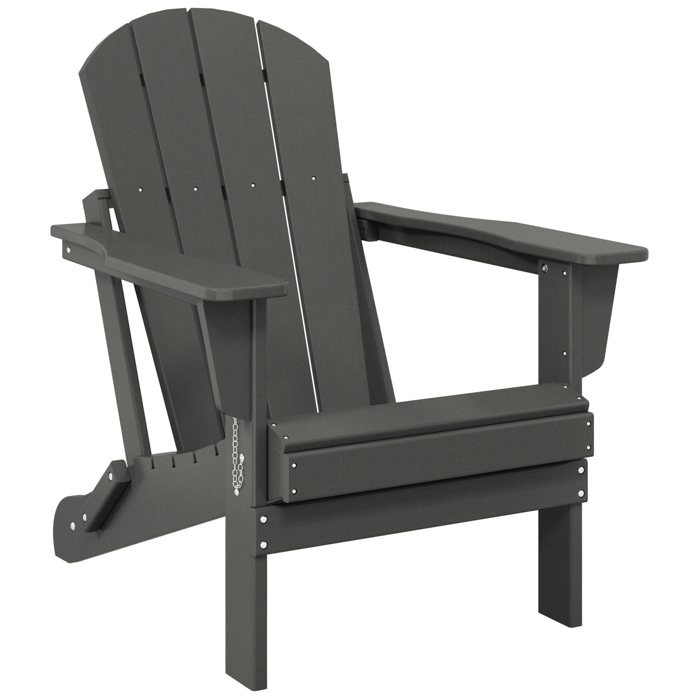 Chaise Adirondack pliante de patio d'extérieur tout temps résistante à la décoloration Polytrends Laguna
