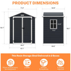 Abri de jardin en résine toutes saisons avec plancher de 1,8 m x 1,2 m / 1,8 m x 2,4 m / 2,4 m x 1,8 m / 2,4 m x 3 m, abri à outils Spire